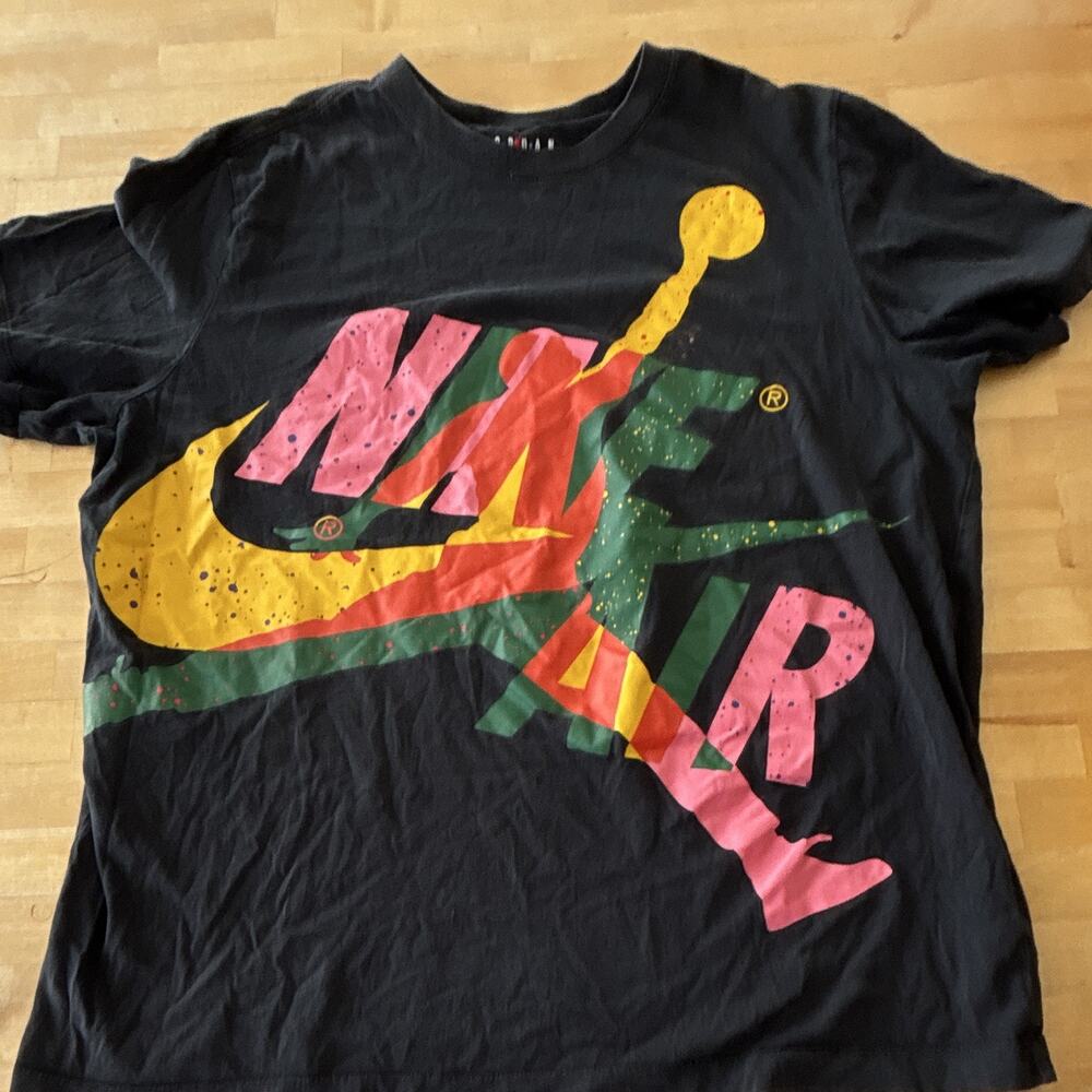 Jordan Nike Air Jordan Jumpman Graphic Tee Black Multicolor Men's XL